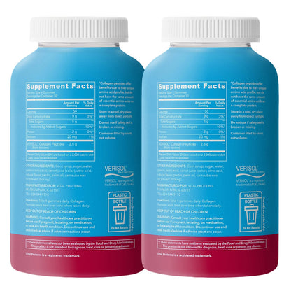 Raspberry flavored Vital Proteins gummies front label