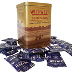 Keepsake tin of Wild West huckleberry cashew bear claws