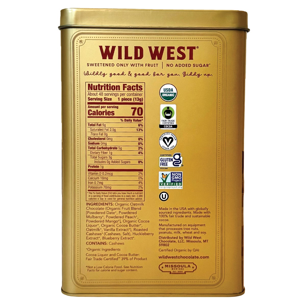 48-piece Wild West chocolate gift tin