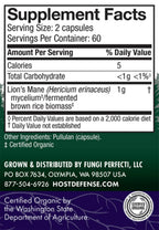 Lion's Mane capsules made with U.S.-grown organic mushrooms