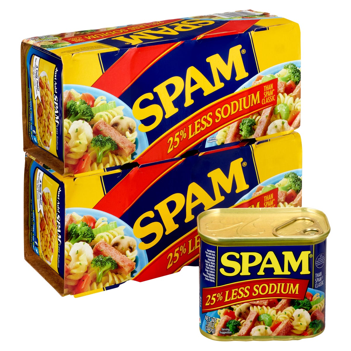 Hormel SPAM canned meat 25 percent less sodium 8-pack