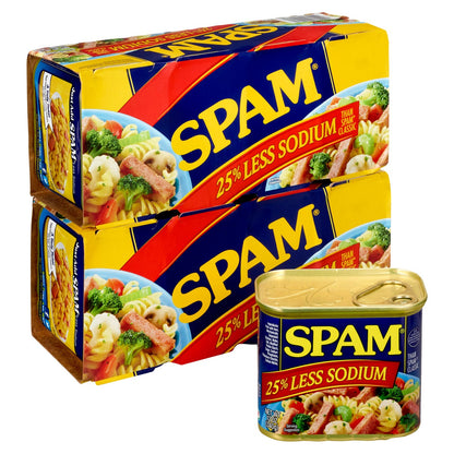 Hormel SPAM canned meat 25 percent less sodium 8-pack