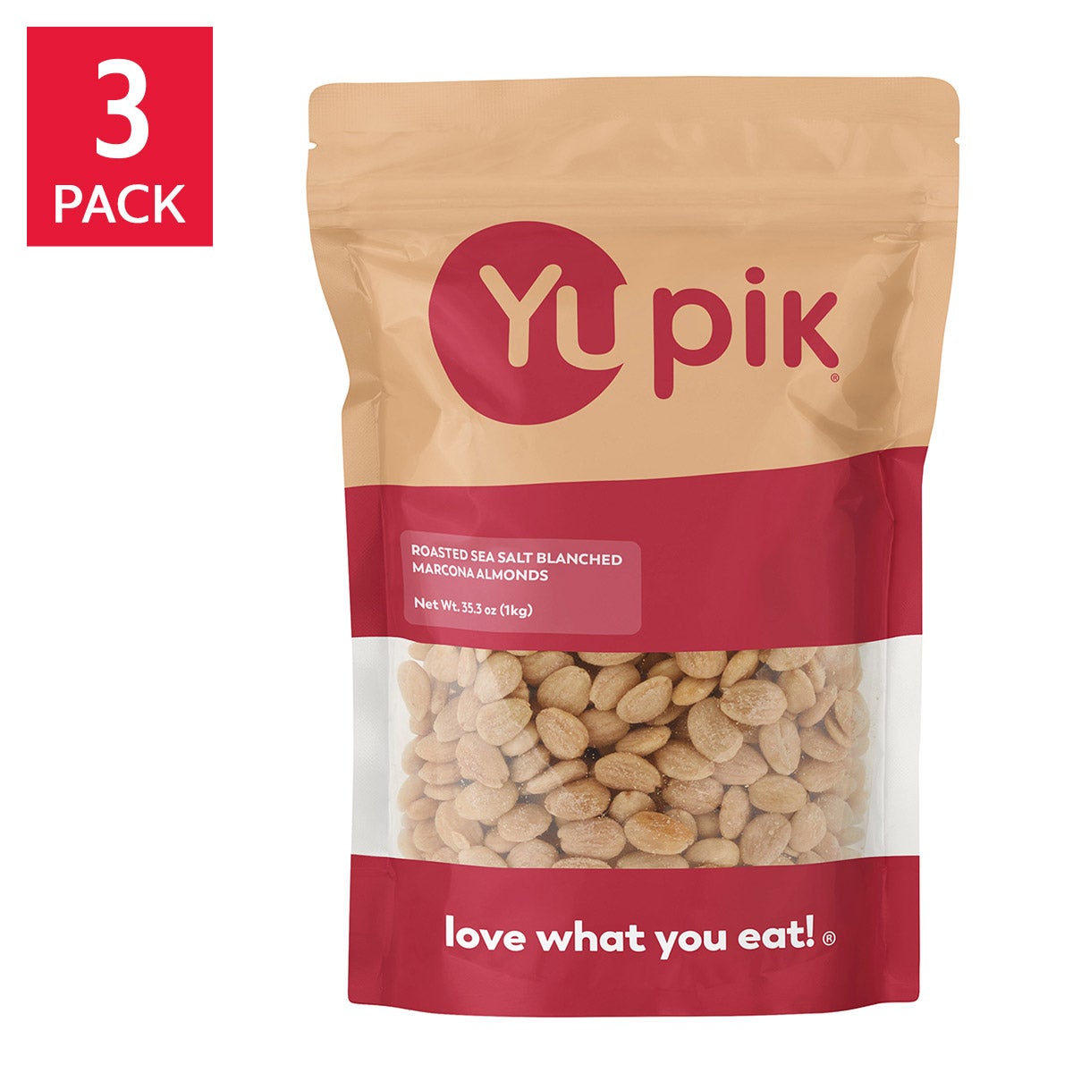 Yupik roasted sea salt blanched Marcona almonds 2.2 lbs 3-pack