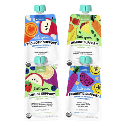 Little Spoon Baby Organic Babyblends+ Functional Pouches, Variety 35 Pack, 3.5 oz. Each