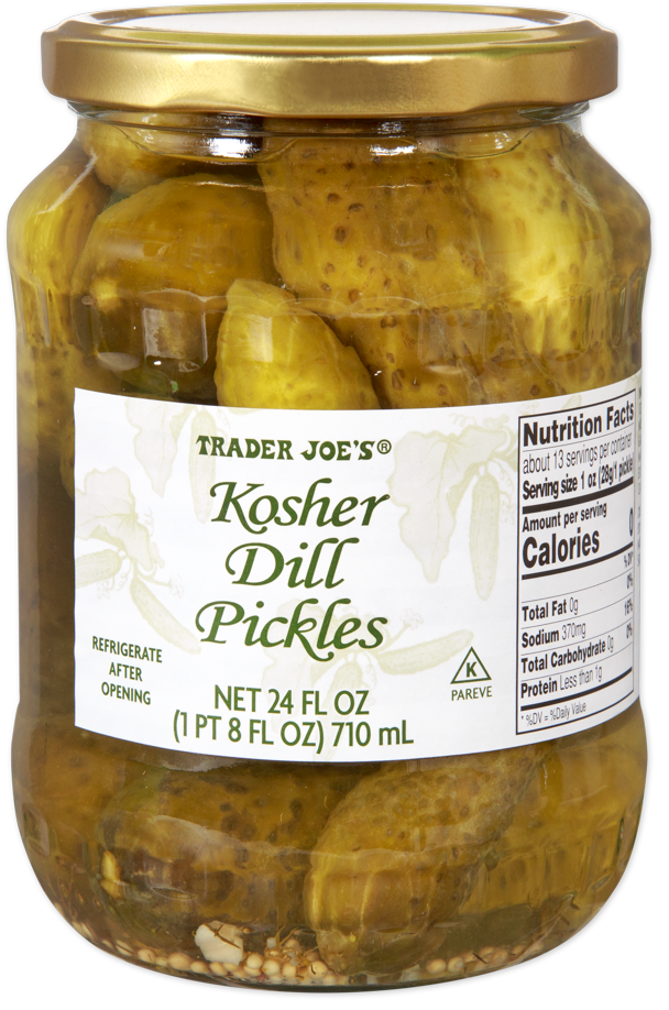 Trader Joe's kosher dill pickles jar