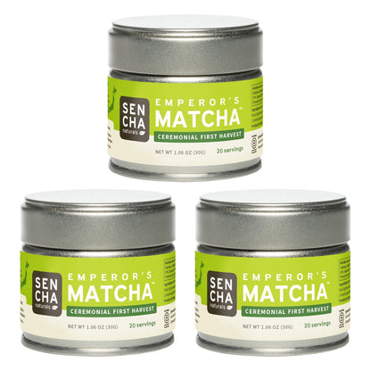 Sencha Naturals ceremonial matcha green tea powder 3-pack