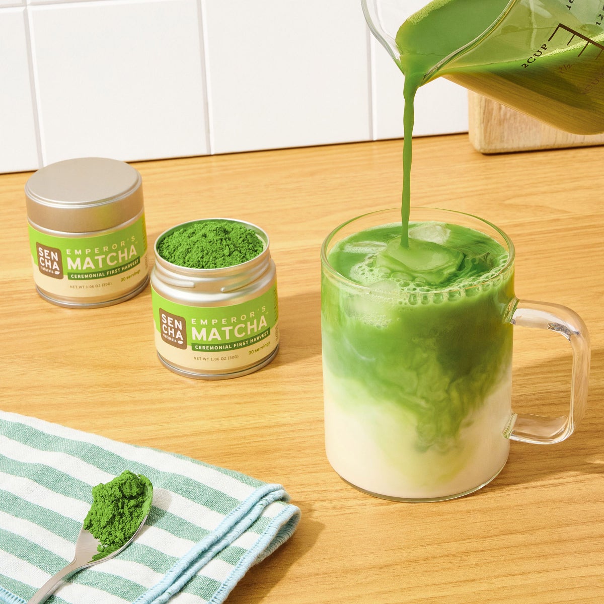 Sencha Naturals green tea matcha powder close-up