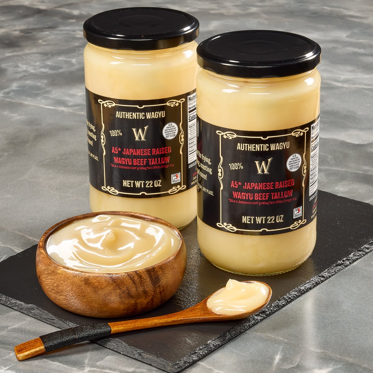 Authentic Wagyu Japanese A5 beef tallow 2-pack jars