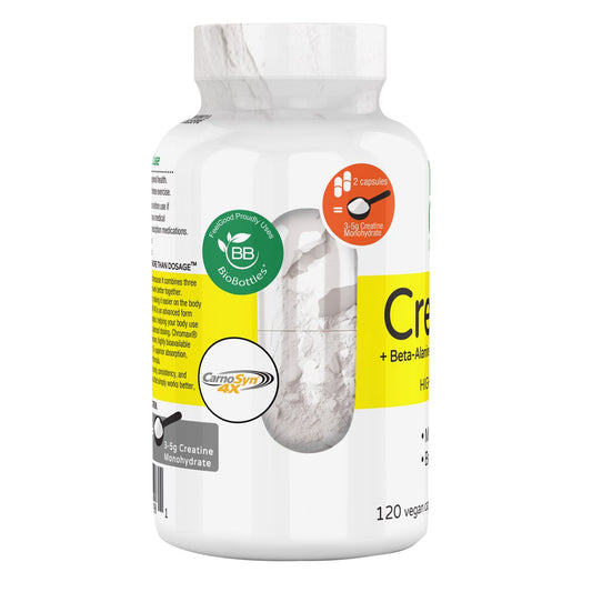 Creatine supplement bottle for daily wellness