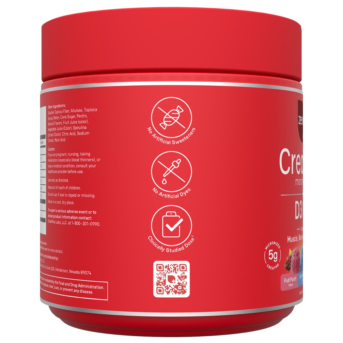 Zena creatine gummies in Blue Raspberry flavor