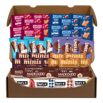 Plant-based snack box with 42 pieces