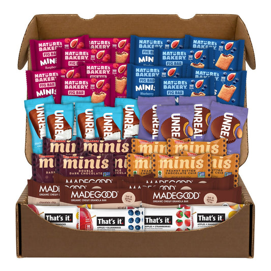 Plant-based snack box with 42 pieces