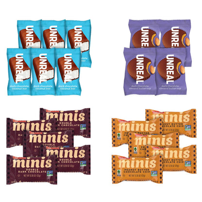 Assorted plant-based snack box packaging