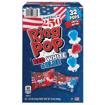 Ring Pop America 250 red white and blue variety pack 32 count
