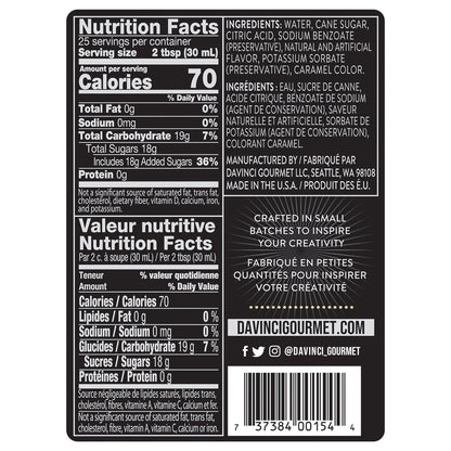 25.4 oz DaVinci Gourmet coffee syrup
