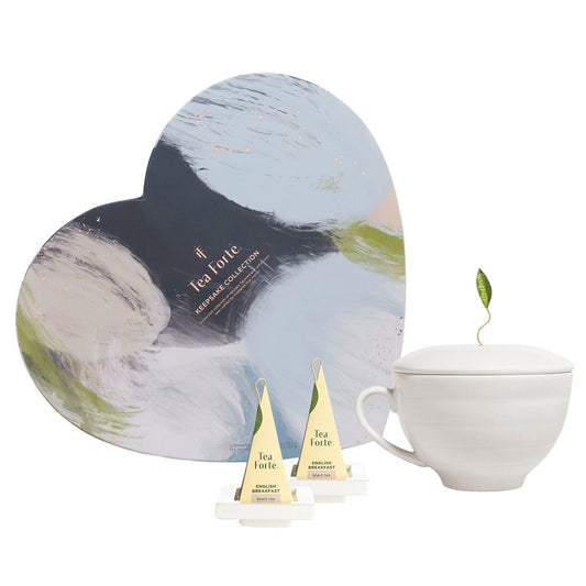 Tea Forté keepsake bundle with heart box and tea accessories