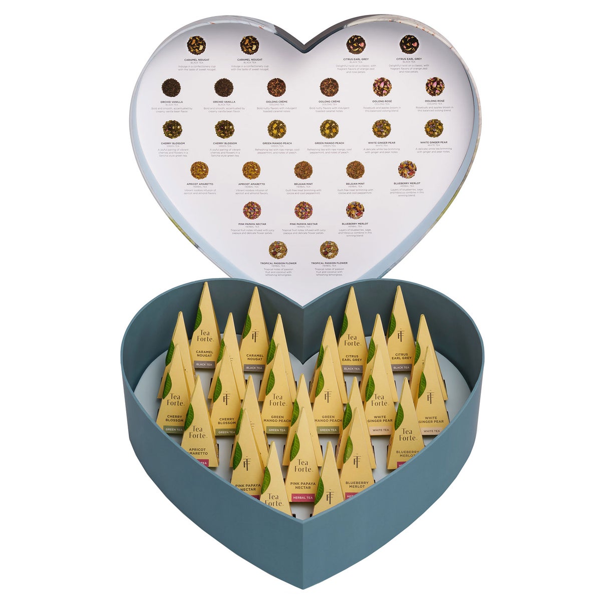 Keepsake tea bundle with 26 pyramid infusers