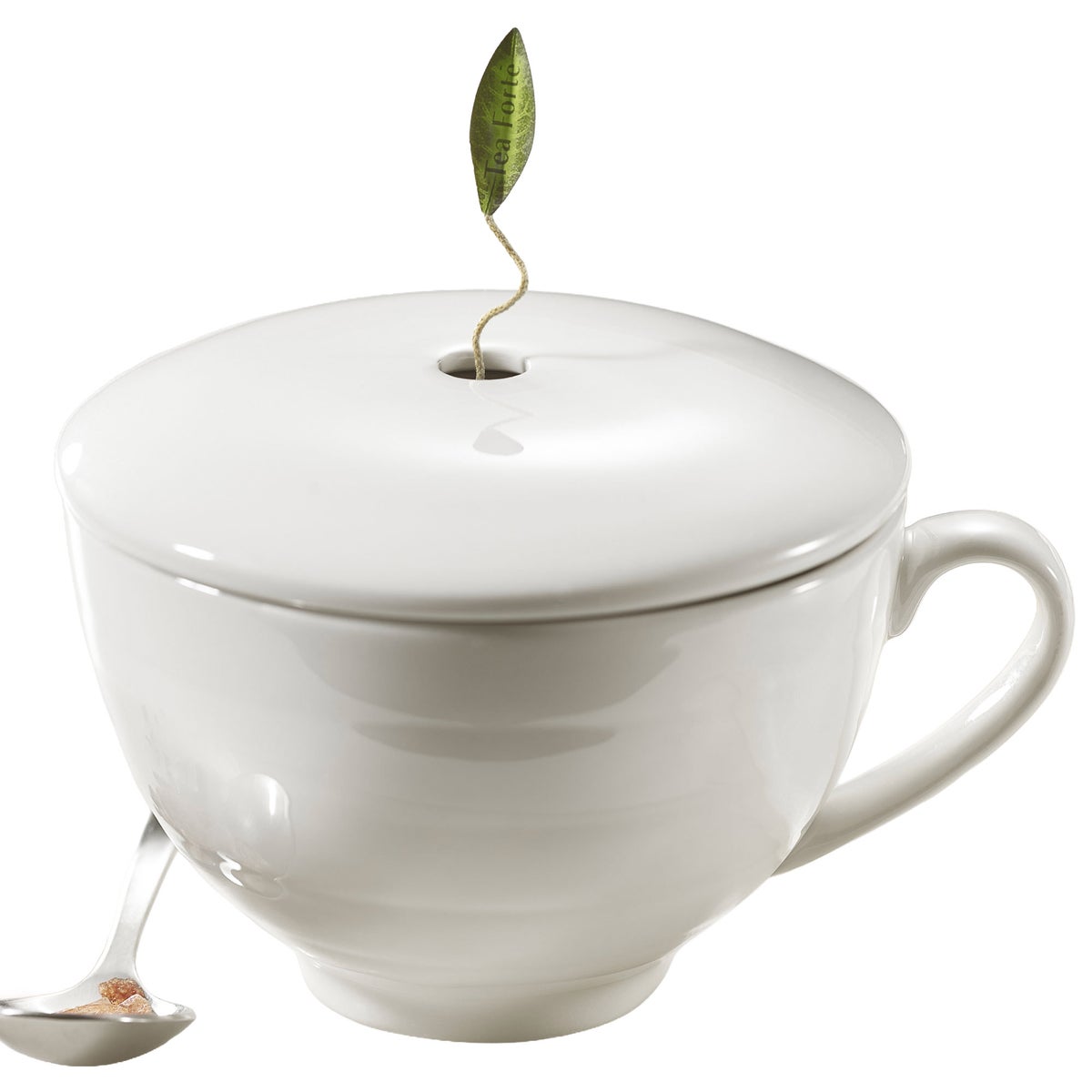 White café cup included in Tea Forté bundle