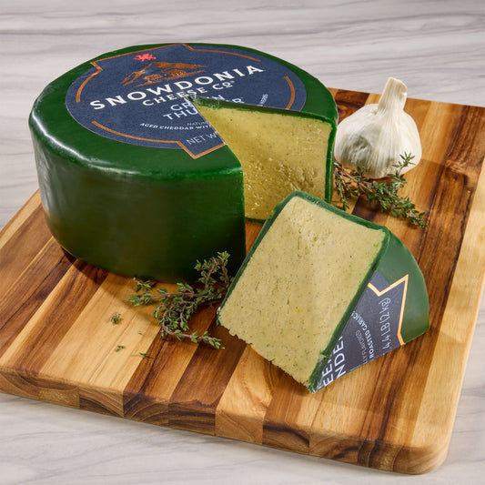 Snowdonia Green Thunder cheddar cheese full wheel