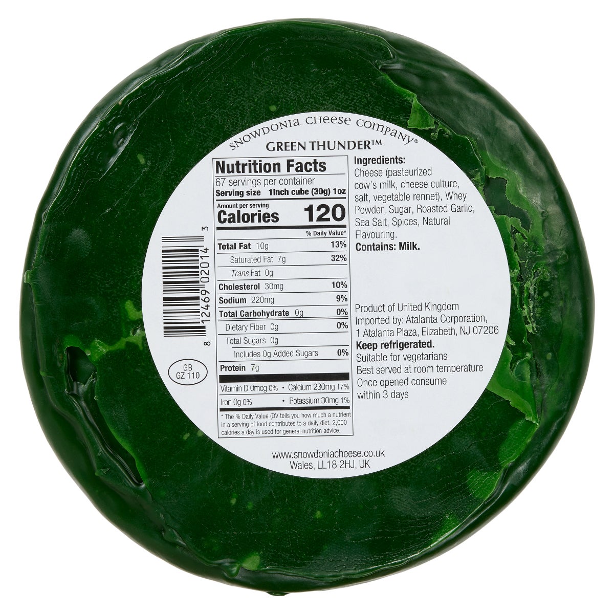 Full wheel specialty cheddar cheese from Snowdonia