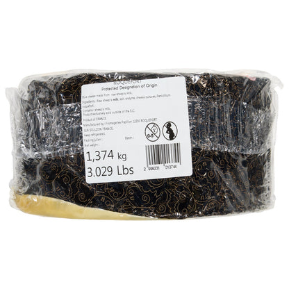 Half wheel Roquefort cheese from France