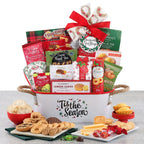 Holiday basket with shortbread rings and wafers