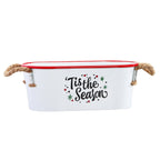 Assorted holiday snacks in gift basket packaging