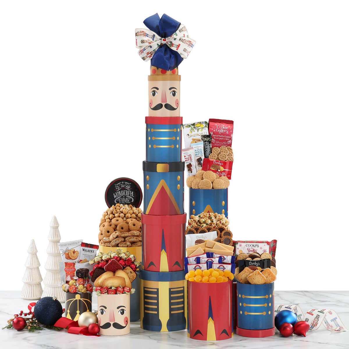 Festive gift tower with butterscotch hard candies