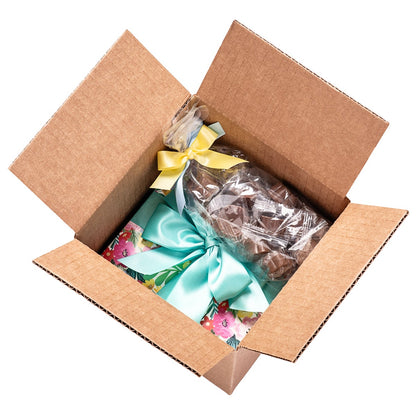Seasonal chocolate assortment with pralines and caramels
