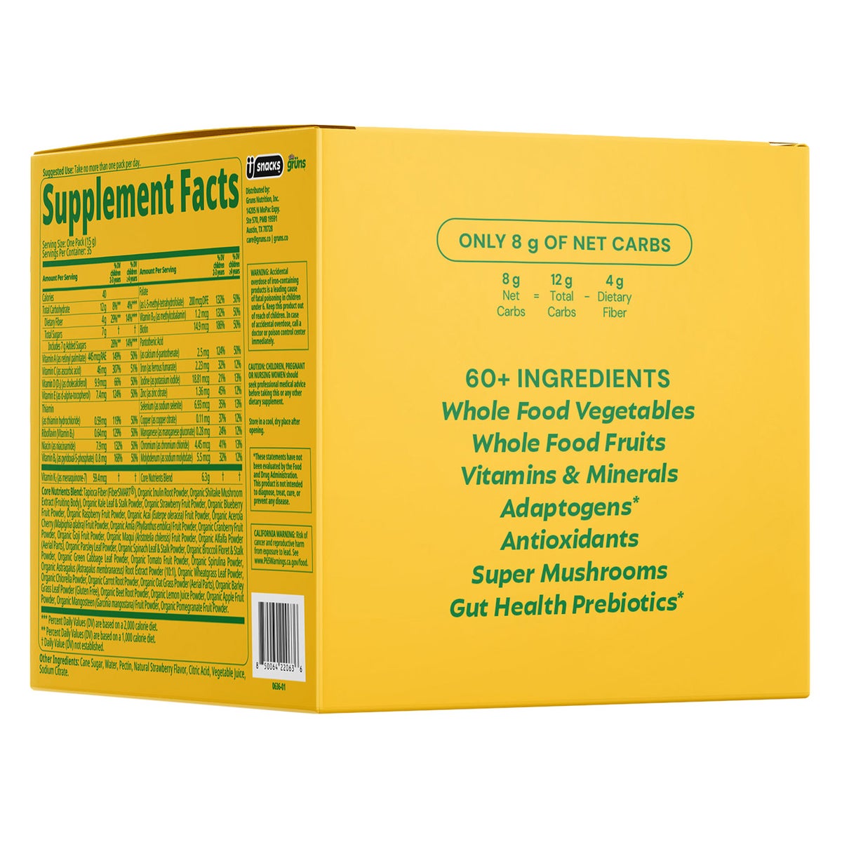 Vegan gluten-free kids superfood gummies packaging