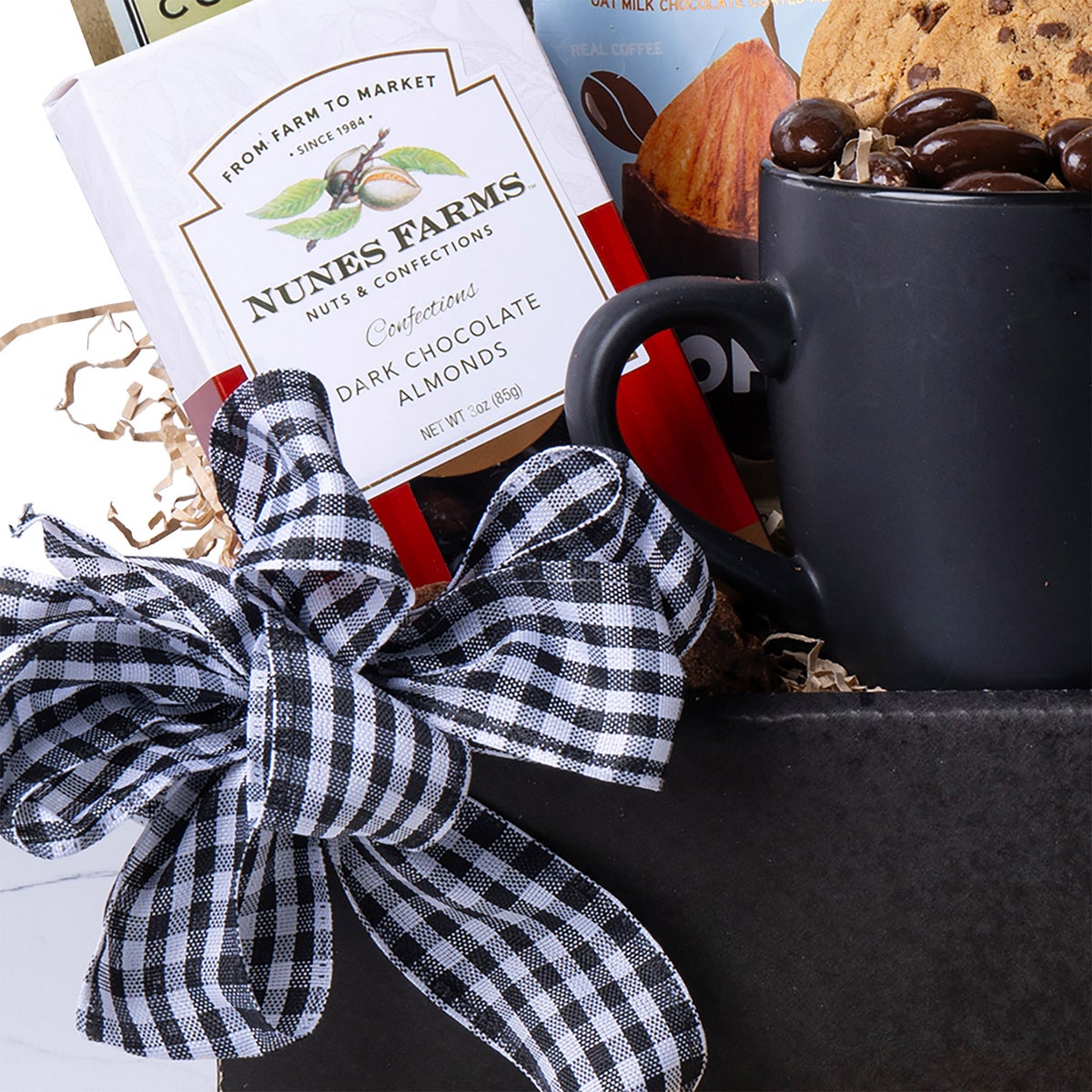 Gift basket with Peerless Coffee and snacks