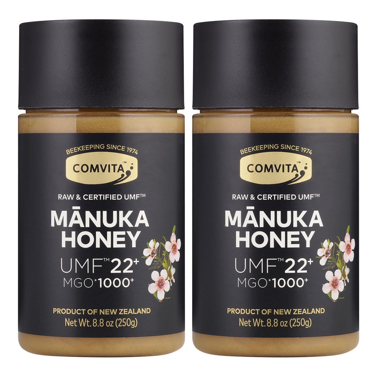 Comvita certified manuka honey 8.8 oz jar label