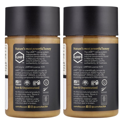 Raw New Zealand manuka honey two-pack packaging