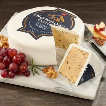 Snowdonia Truffle Trove cheddar cheese full wheel