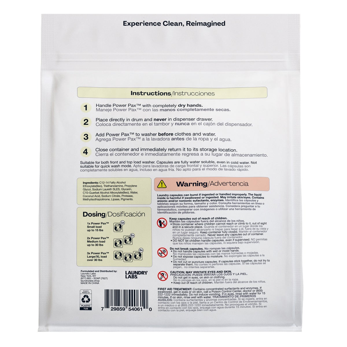 Citrus Energy Laundry Labs laundry detergent capsules in two bags