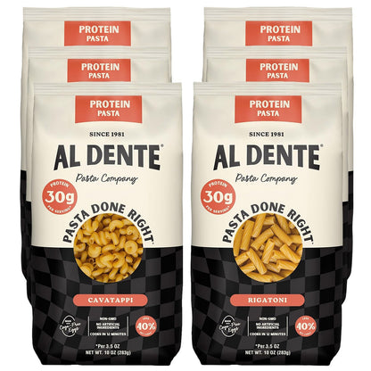 Al Dente cavatappi and rigatoni protein pasta variety pack
