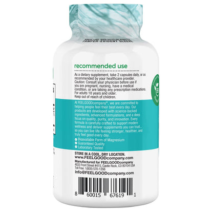 Vegan magnesium glycinate capsules for daily wellness