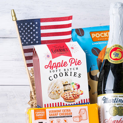 Gift basket with cheddar cheese and summer sausage