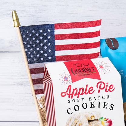 Celebration gift box with caramel popcorn and cookies