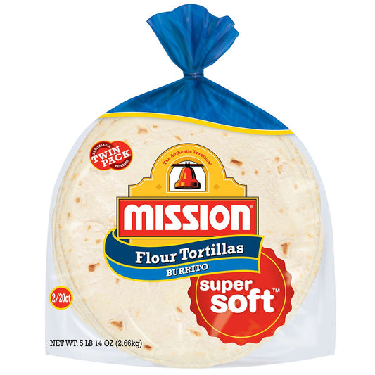 Mission 10-inch flour tortillas 40-count pack