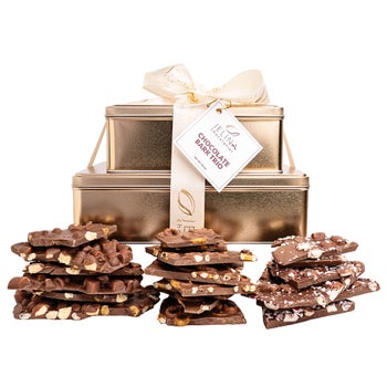 Jelina Chocolatier handcrafted chocolate bark trio tower