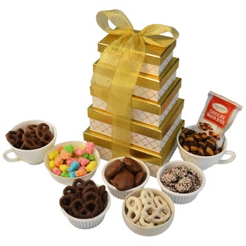Hebert Candies Holiday Traditions 5-tier gift tower