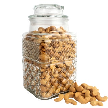 A.L. Schutzman roasted salted colossal cashews 30 oz jar