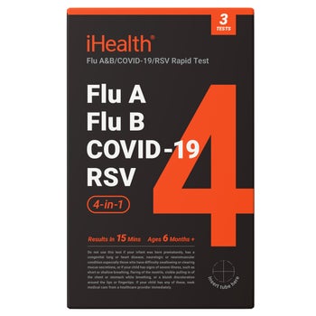 iHealth Flu A+B COVID-19 and RSV rapid test 3-pack