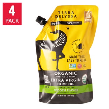 Terra Delyssa Organic Extra Virgin Olive Oil refill pouch 4 pack