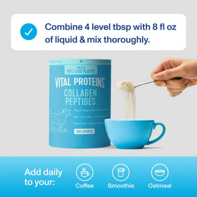 Unflavored collagen peptides with 28 servings