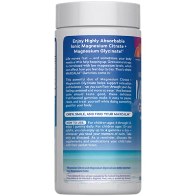 Natural Vitality MAXCALM gummies with magnesium citrate and glycinate
