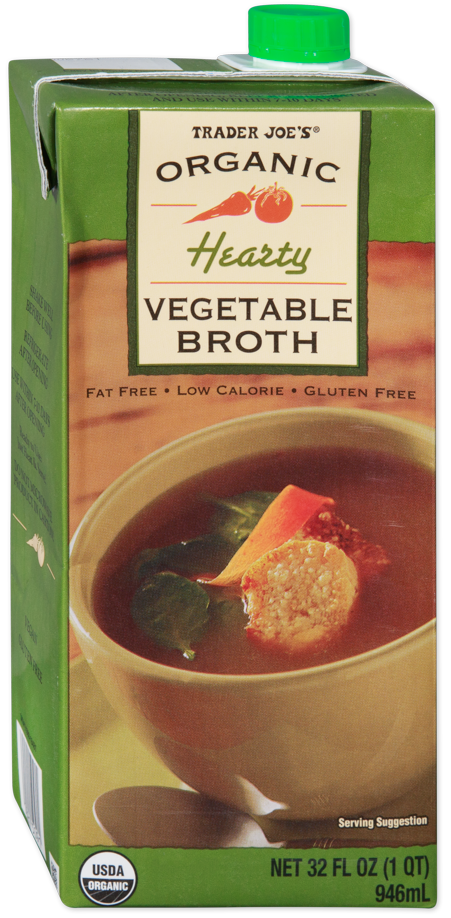 Trader Joe's Organic Hearty Vegetable Broth carton