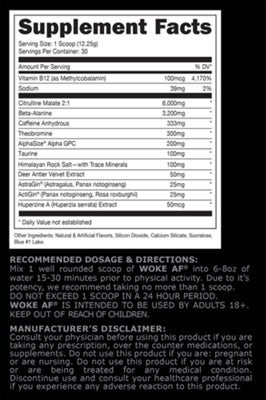 Woke AF Rocket Pop pre-workout, 12.67 oz.