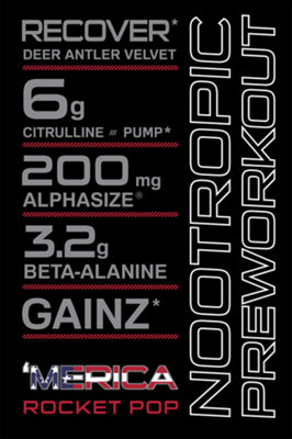 Rocket Pop flavor Woke AF high-stimulant pre-workout